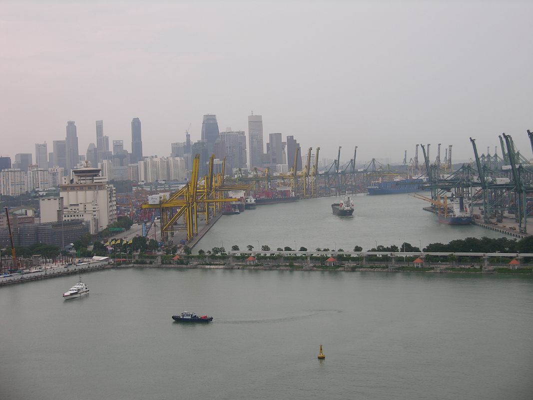 Singapore 04 02 Sentosa Island view of Port